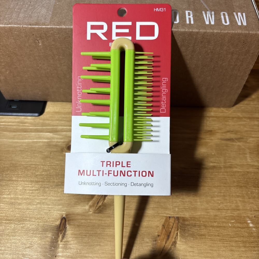 Red By Kiss Professional Triple Multifunction Brush Comb Detangle New